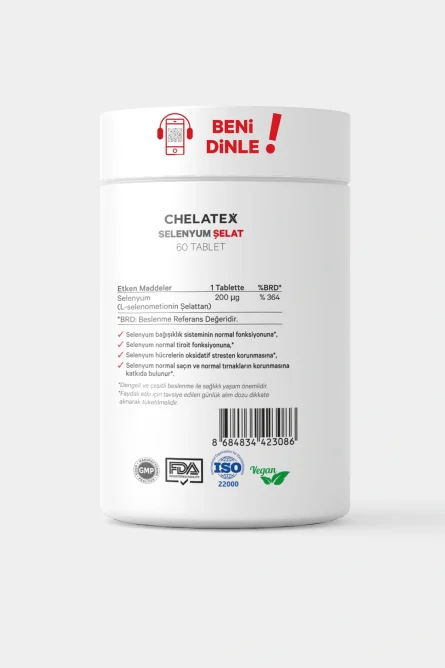 Chelatex Selenyum İçeren Şelat 60 Bitkisel Tablet - Görsel 3